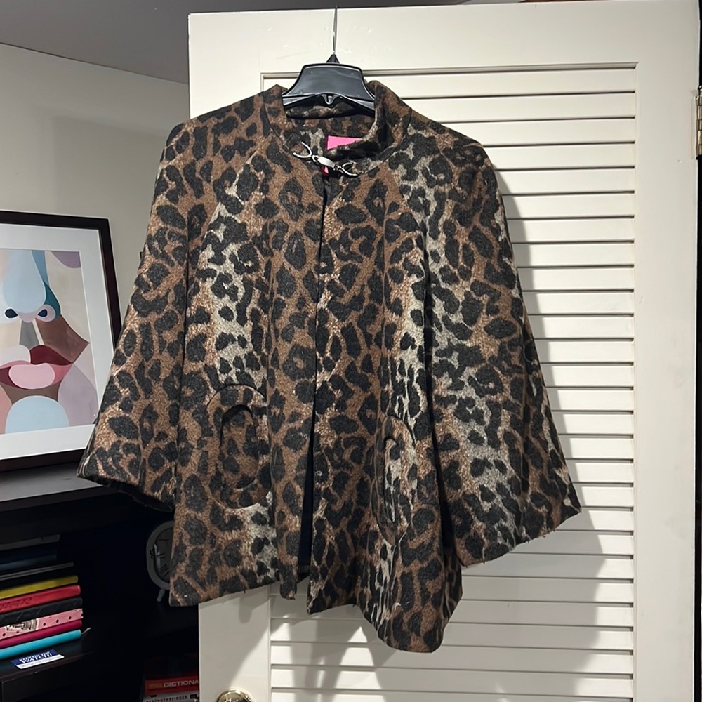 Betsy johnson Animal print swing jacket